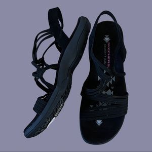 NEW Skechers Reggae Slim Stretch Appeal Sandals Black size 9